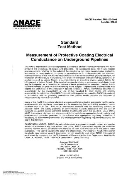 tm-05-0102-01|Measurement of Protective Coating Electrical Conductance on .